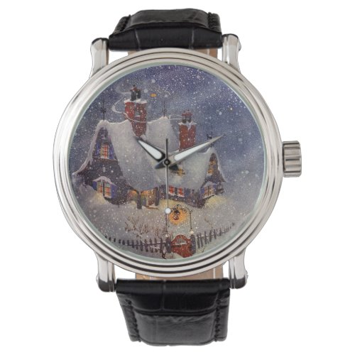 Vintage Christmas Santa Claus Workshop North Pole Watch