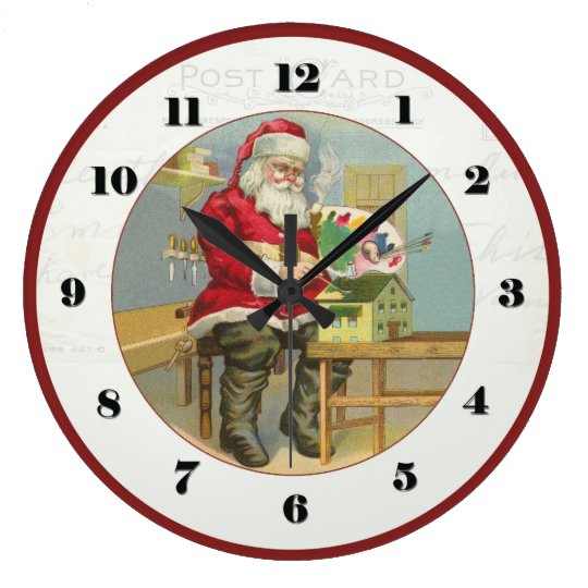 Vintage Christmas Santa Clock
