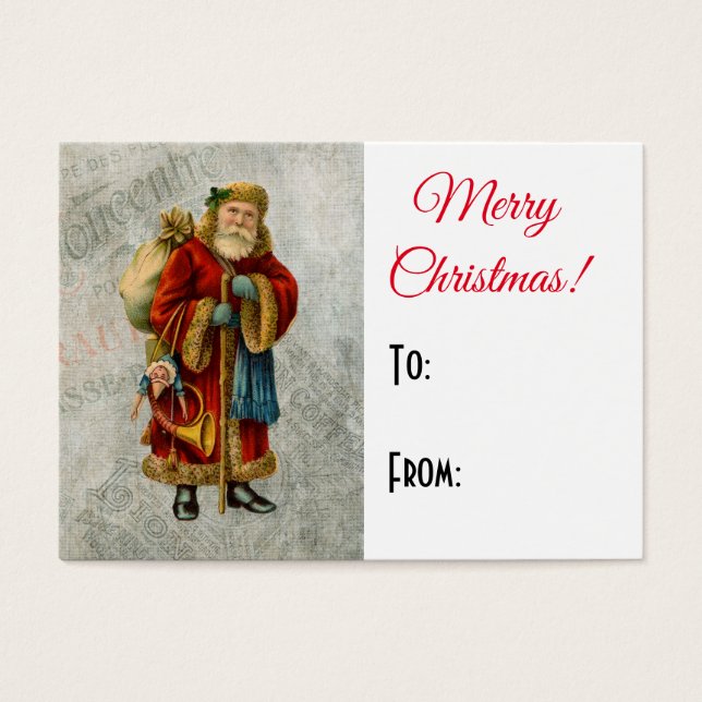 Vintage Christmas Santa gift card (Front)