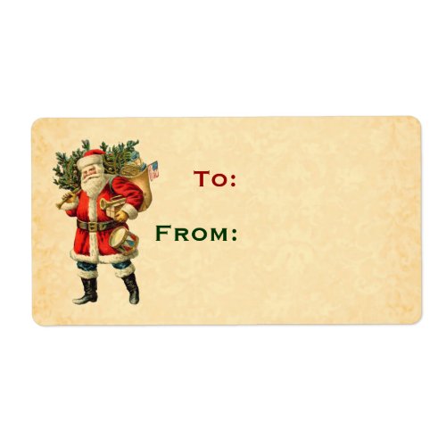 Vintage Christmas Santa Gift Tag C325