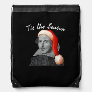Vintage Christmas Santa Hat Funny Tis Season Drawstring Bag