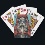 Vintage Christmas Santa Heavy Metal Rock and Roll Poker Cards<br><div class="desc">Santa Claus rocking out to heavy metal music,  bringing a fierce and energetic presence to the holiday festivities.</div>