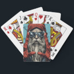 Vintage Christmas Santa Heavy Metal Rock and Roll Poker Cards<br><div class="desc">Santa Claus rocking out to heavy metal music,  bringing a fierce and energetic presence to the holiday festivities.</div>