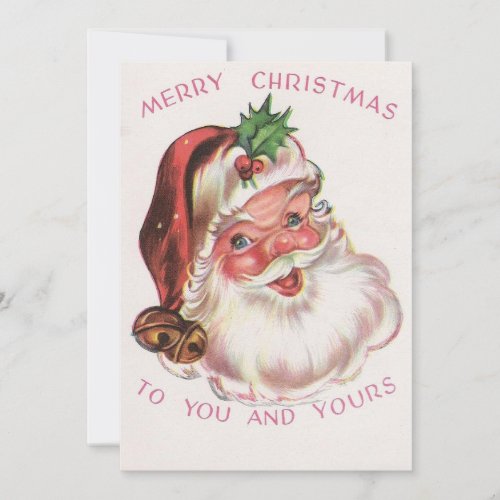 Vintage Christmas Santa Holiday Card