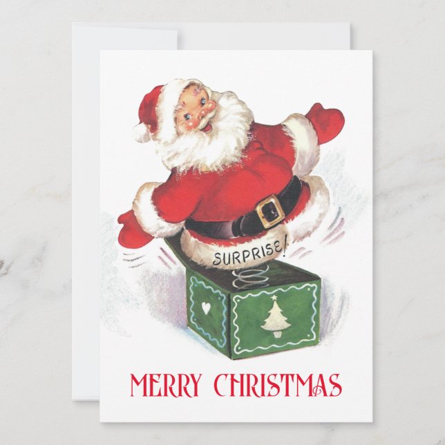 Vintage Christmas Santa Holiday Card (Front)