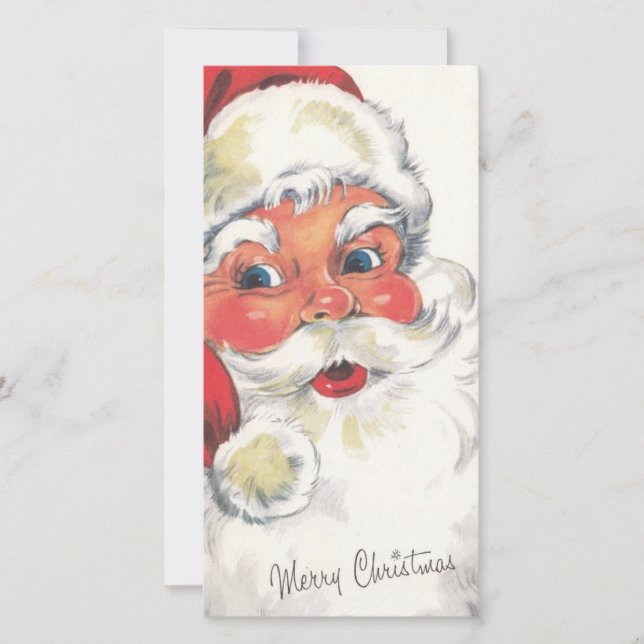 Vintage Christmas Santa Holiday Card (Front)