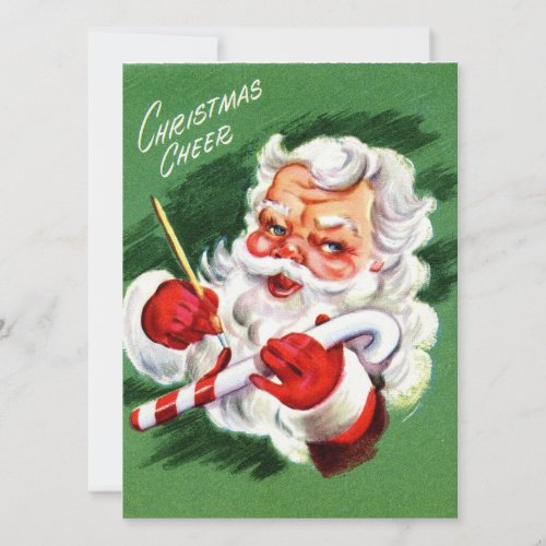 Vintage Christmas Santa Holiday Card