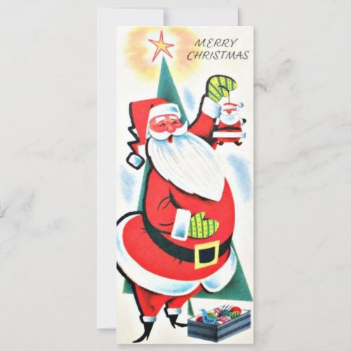 Vintage Christmas Santa Holiday Card