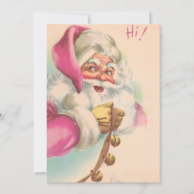 Vintage Christmas Santa Holiday Card (Front)
