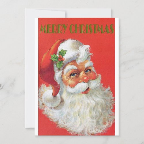 Vintage Christmas Santa Holiday Card