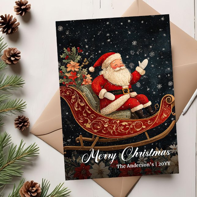 Vintage Christmas Santa Holiday Greeting Card (Vintage Christmas Santa Holiday Greeting Card)