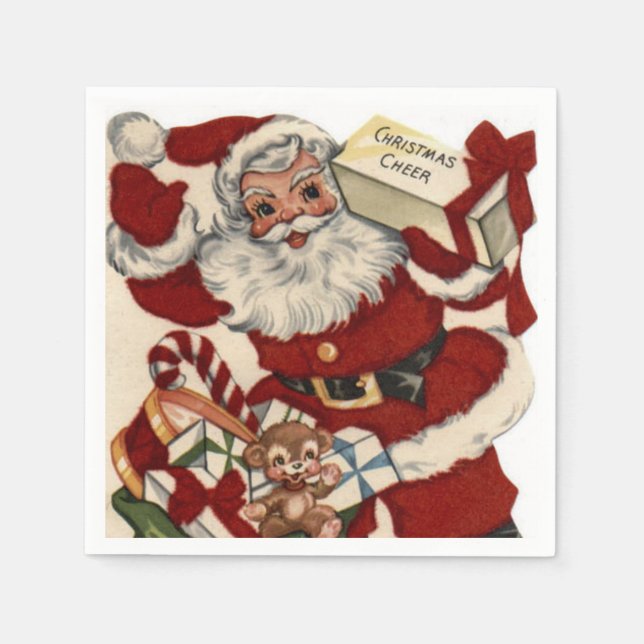 Vintage Christmas Santa Holiday paper napkins (Front)