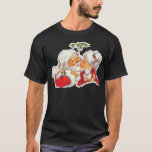 Vintage Christmas Santa Kissing Mrs Claus T-Shirt<br><div class="desc">Santa Claus is giving Mrs Claus a kiss under the mistletoe in this sweet vinatge design. A great way to celebrate love this Christmas!</div>
