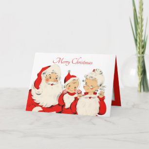 vintage Christmas Santa Mrs. Claus add sentiment Card