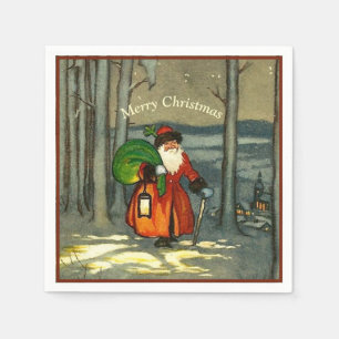 Vintage Christmas Santa Napkins