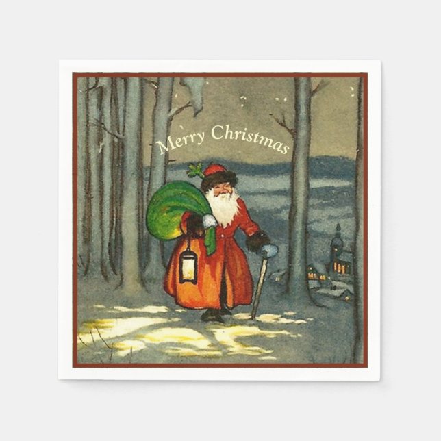 Vintage Christmas Santa  Napkins (Front)