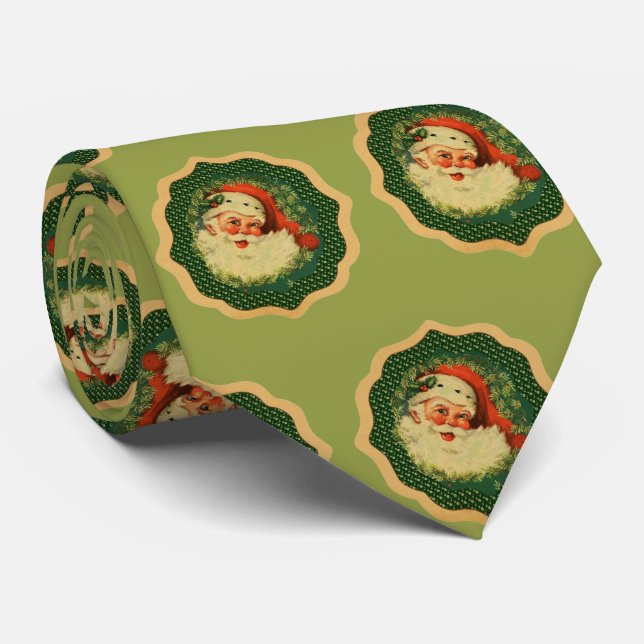 Vintage Christmas Santa Neck Tie (Rolled)