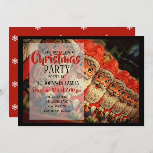 Vintage Christmas Santa Paper Mache           Invitation
