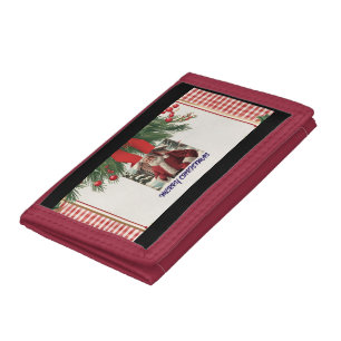 Vintage Christmas Santa Photo Wallet