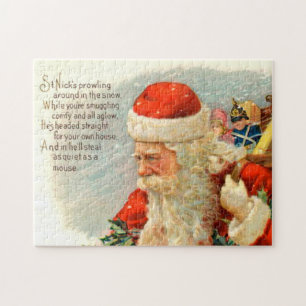 vintage Christmas Santa poem Jigsaw Puzzle