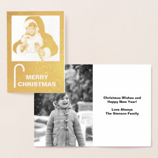 Vintage Christmas Santa, Quiet, Add Photo, ZSSPG Foil Card