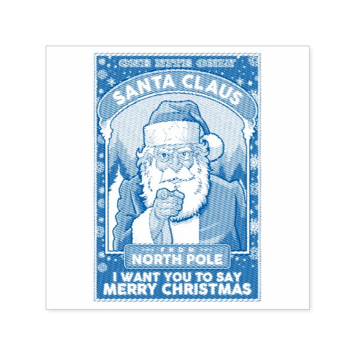 Vintage Christmas Santa Says Merry Christmas Self_inking Stamp