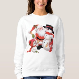 Vintage Christmas Santa snowman Holiday sweatshirt