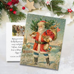 Vintage Christmas Santa USA Custom Family Photo Postcard<br><div class="desc">Celebrate the season with this Christmas postcard featuring a vintage Santa carrying a USA Flag on the front and a custom personal note and your photo on the backside.  Easily delete these options.  This postcard is sure to bring a smile to both friends and family.</div>