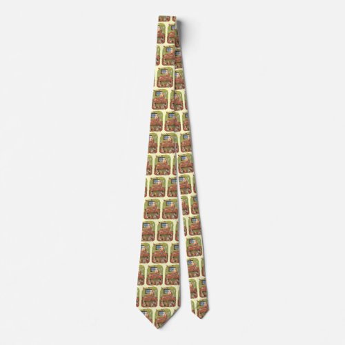 Vintage Christmas Santa with Elves in the Workshop Tie