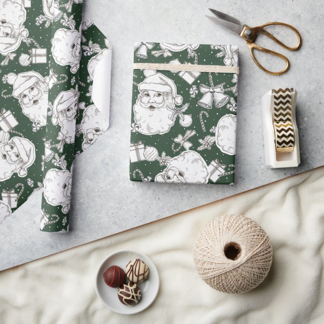 Vintage Christmas Santa Wrapping Paper (Crafts)