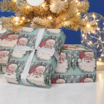 Vintage Christmas Santa Wrapping Paper