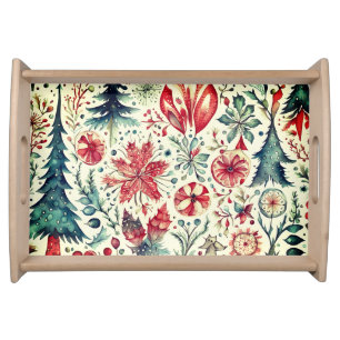 Vintage Christmas Scandinavian Design Serving Tray