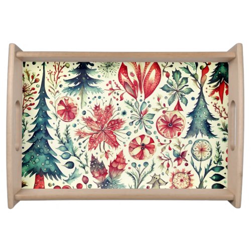 Vintage Christmas Scandinavian Design Serving Tray