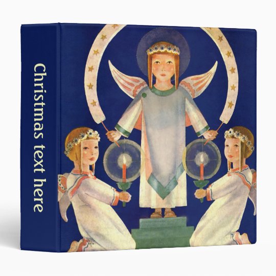 Vintage Christmas, Scandinavian Santa Lucia Angels Binder