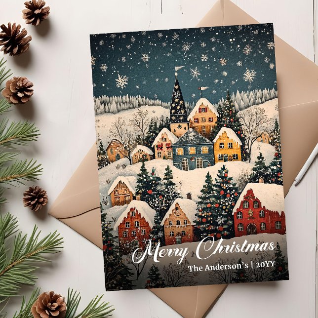 Vintage Christmas Scene Greeting Card Download (Vintage Christmas Scene Greeting Card Download)