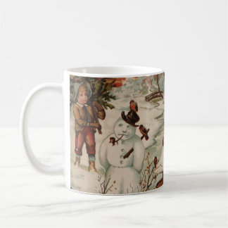 Vintage Christmas scene ice skating Coffee Mug