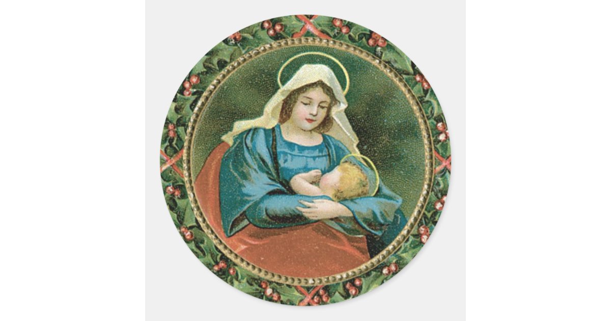 Vintage Christmas seals or stickers | Zazzle.com