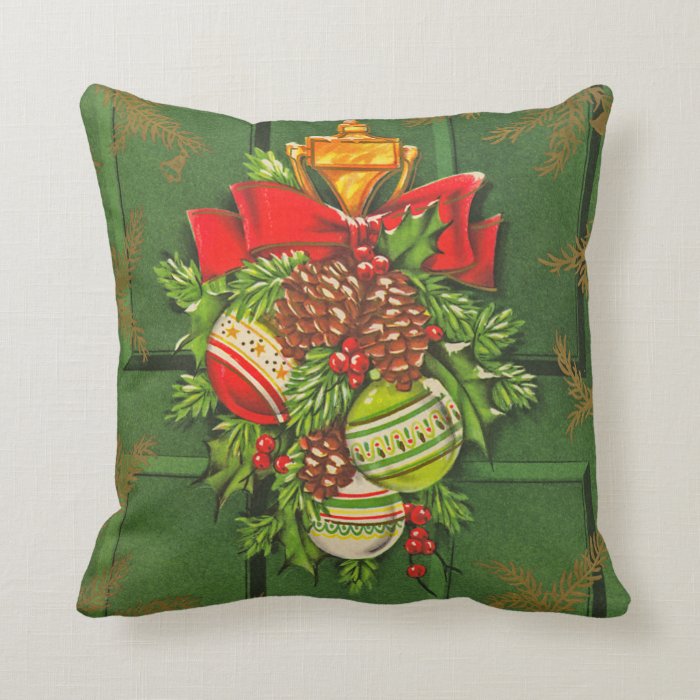 Vintage Christmas Seasonal Pillows Zazzle