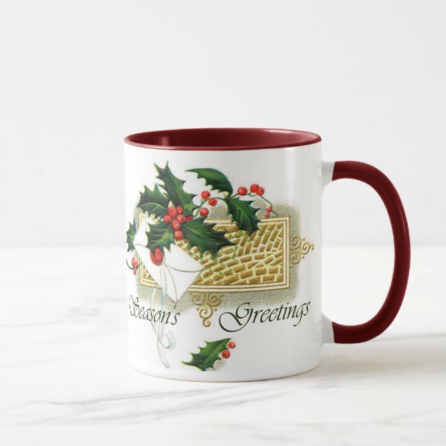 Vintage Christmas Season's Greetings Mug (Right)