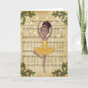 Vintage Christmas Sheet Music and Ballerina Holiday Card