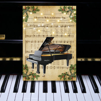 Vintage Christmas Sheet Music And Grand Piano Holiday Card by StuffByAbby at Zazzle