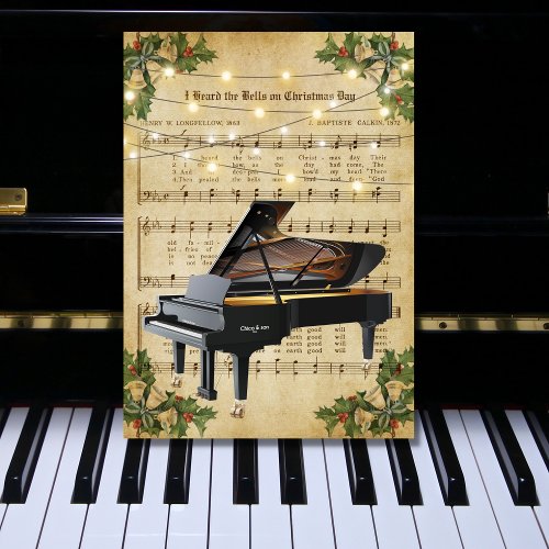 Vintage Christmas Sheet Music and Grand Piano