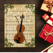 Vintage Christmas Sheet Music and Violin