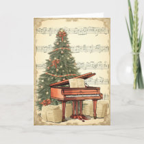 Vintage Christmas Sheet Music Grand Piano