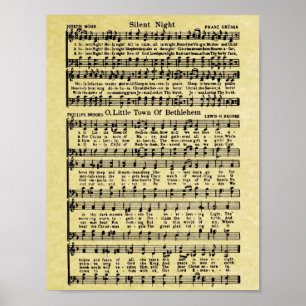 Vintage Christmas Sheet Music Replica Poster