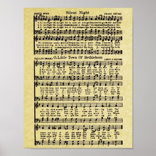 Vintage Christmas Sheet Music Replica