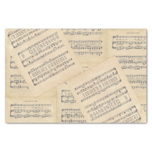 Vintage Christmas Sheet Music Tissue Paper