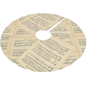 Vintage Christmas Sheet Music Tree Skirt