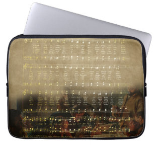 Vintage Christmas Sheet Music Wooden Keepsake Box Laptop Sleeve