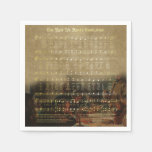 Vintage Christmas Sheet Music Wooden Keepsake Box  Napkins